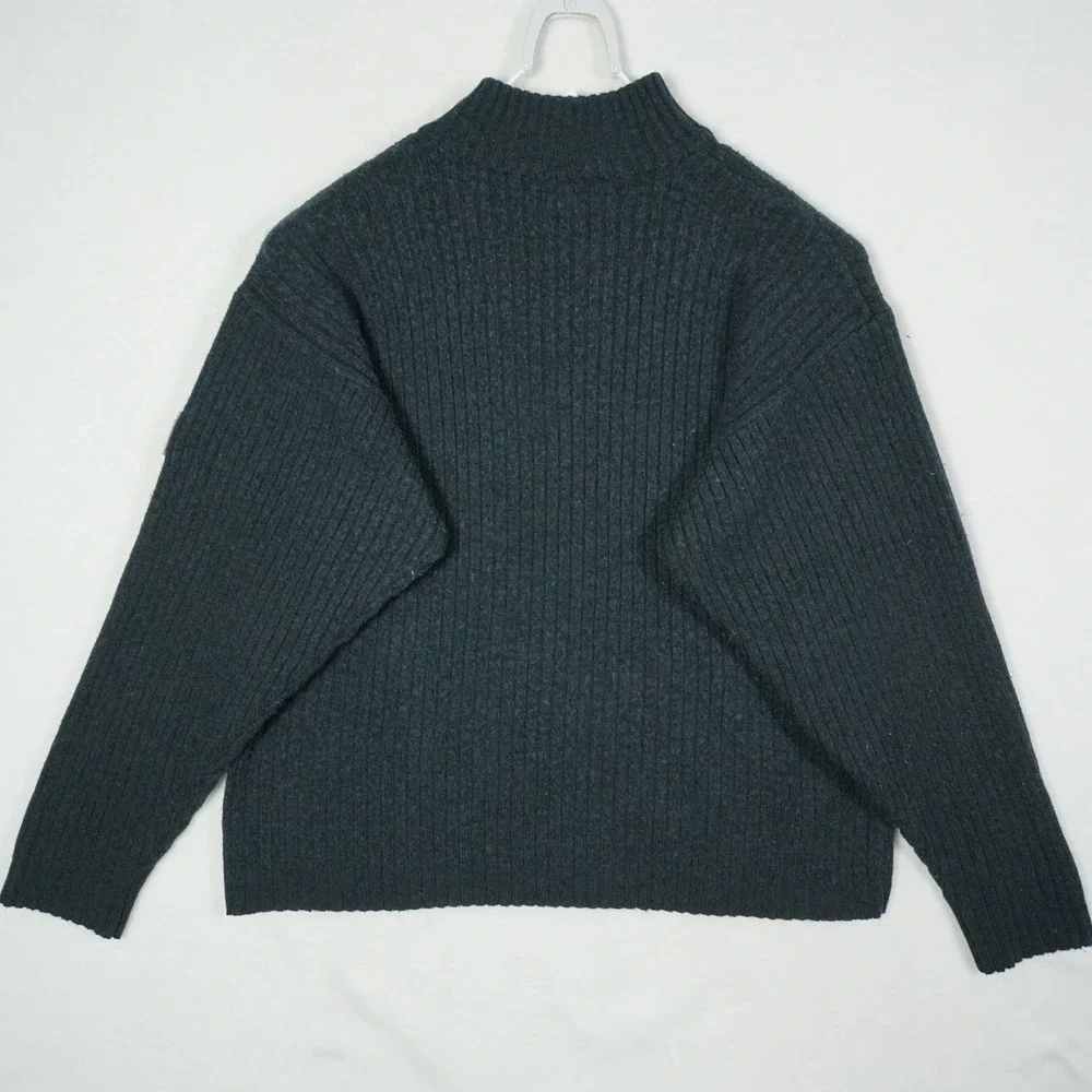Vtg Y2K Levis Dry Goods Mens 1/4 Zip Ribbed Wool Blend Sweater Large SF CAL‎